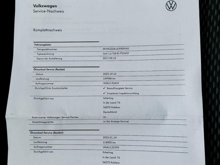 Photo 10 VIN: WVWZZZAUZJP009543 - VOLKSWAGEN GOLF 1.6 TDI 