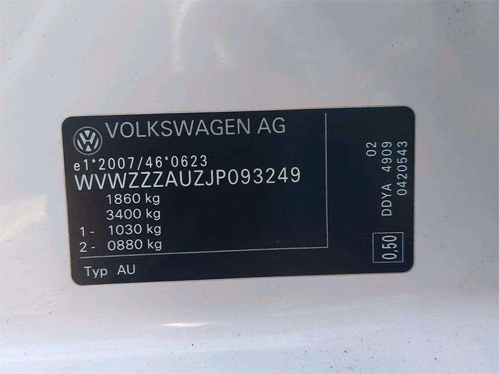 Photo 8 VIN: WVWZZZAUZJP093249 - VOLKSWAGEN GOLF 