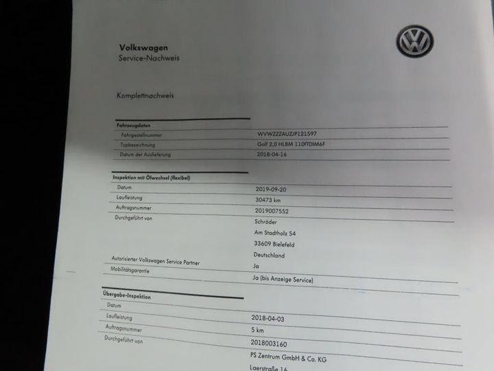 Photo 12 VIN: WVWZZZAUZJP121597 - VOLKSWAGEN GOLF 