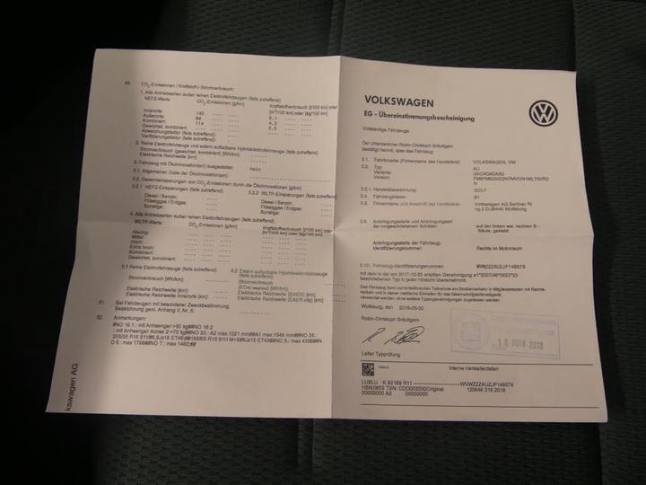 Photo 12 VIN: WVWZZZAUZJP149578 - VOLKSWAGEN GOLF VII - 2017 