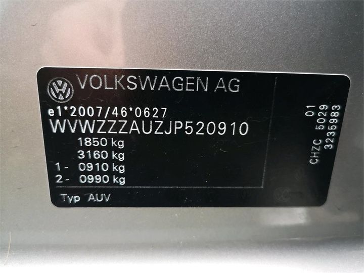 Photo 12 VIN: WVWZZZAUZJP520910 - VOLKSWAGEN GOLF VARIANT 