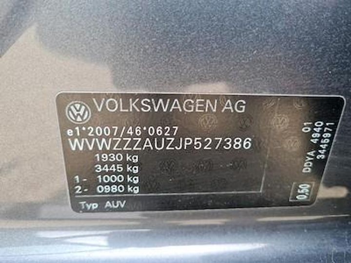 Photo 11 VIN: WVWZZZAUZJP527386 - VOLKSWAGEN GOLF 