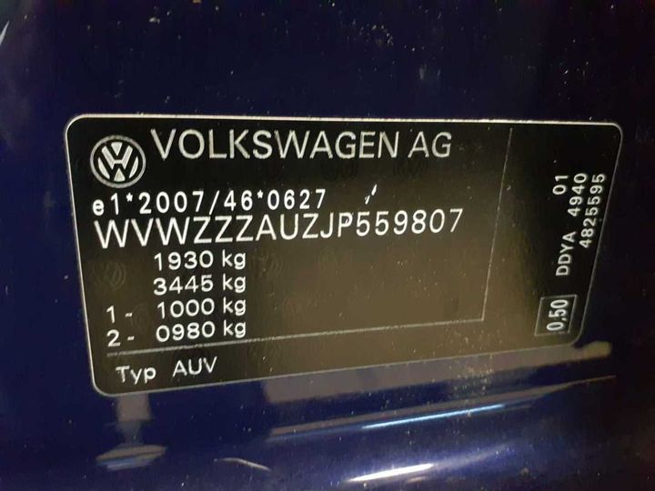 Photo 12 VIN: WVWZZZAUZJP559807 - VOLKSWAGEN GOLF 