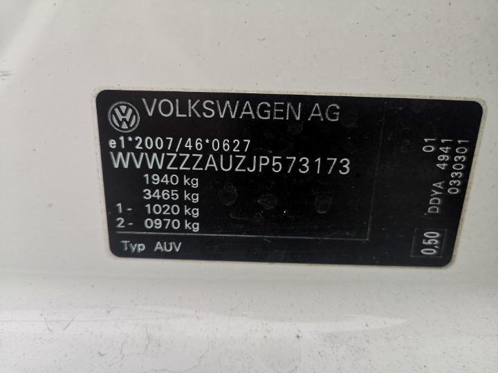 Photo 19 VIN: WVWZZZAUZJP573173 - VOLKSWAGEN GOLF 