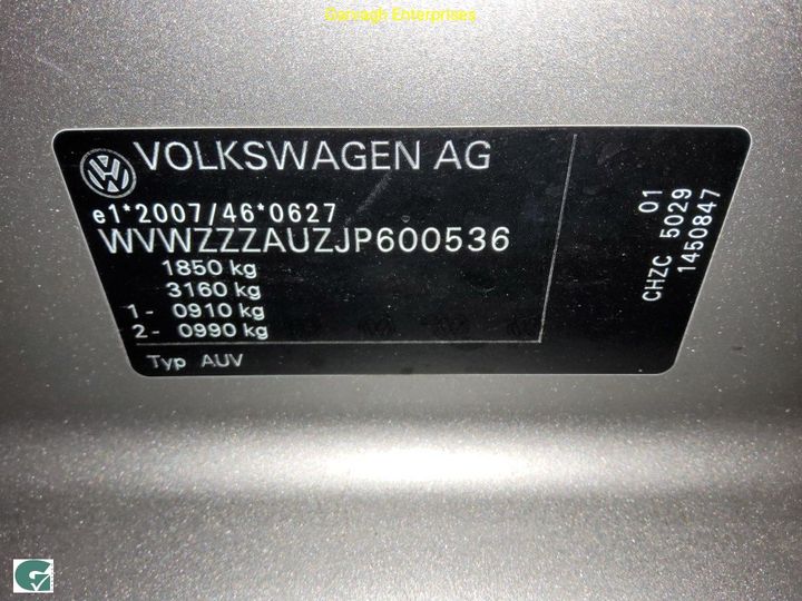 Photo 9 VIN: WVWZZZAUZJP600536 - VOLKSWAGEN GOLF 