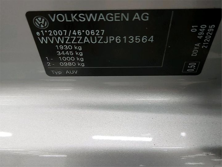 Photo 6 VIN: WVWZZZAUZJP613564 - VOLKSWAGEN GOLF 