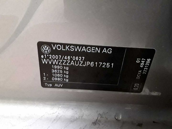 Photo 12 VIN: WVWZZZAUZJP617251 - VOLKSWAGEN GOLF 