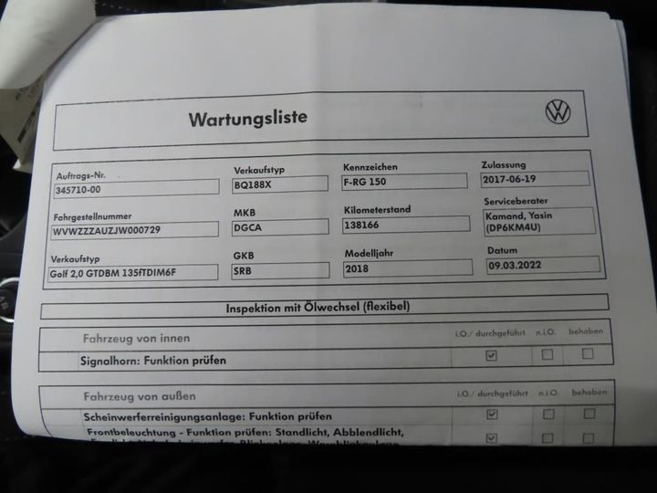 Photo 12 VIN: WVWZZZAUZJW000729 - VOLKSWAGEN GOLF 