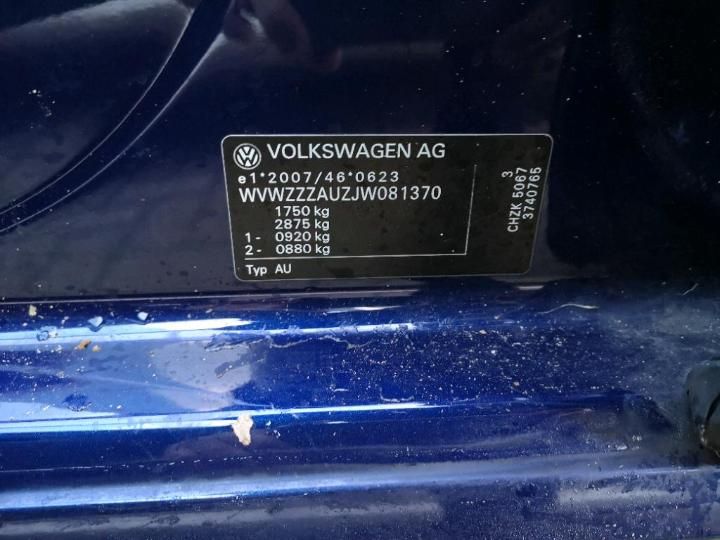 Photo 11 VIN: WVWZZZAUZJW081370 - VOLKSWAGEN GOLF 