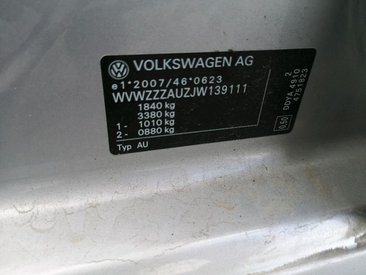 Photo 8 VIN: WVWZZZAUZJW139111 - VOLKSWAGEN GOLF 