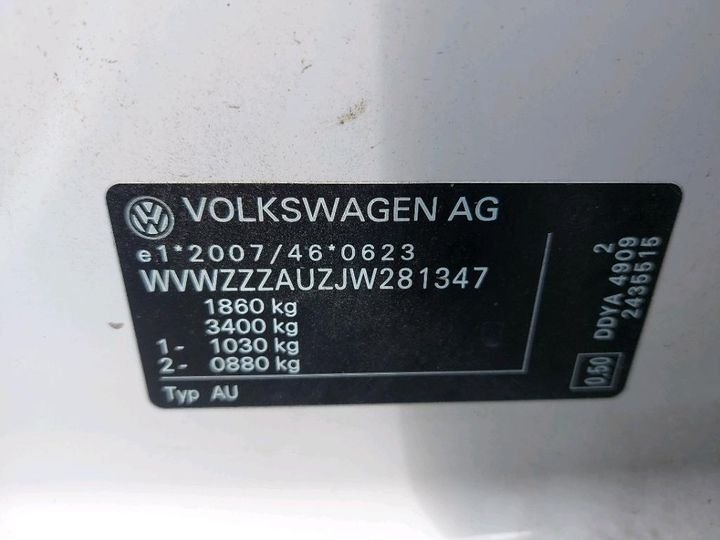 Photo 2 VIN: WVWZZZAUZJW281347 - VOLKSWAGEN GOLF 