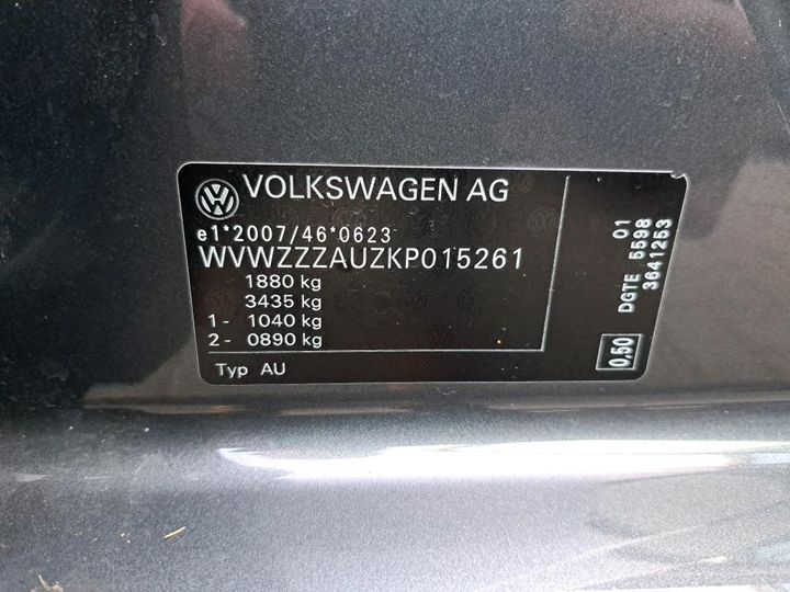 Photo 3 VIN: WVWZZZAUZKP015261 - VOLKSWAGEN GOLF 