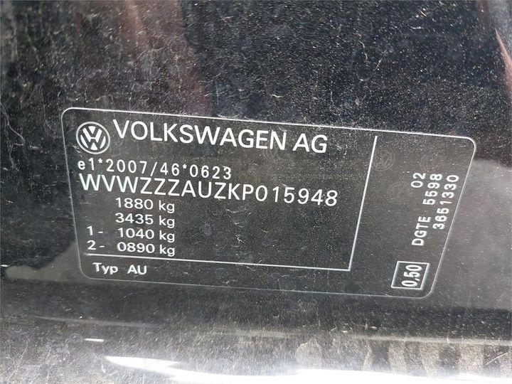 Photo 8 VIN: WVWZZZAUZKP015948 - VOLKSWAGEN GOLF 