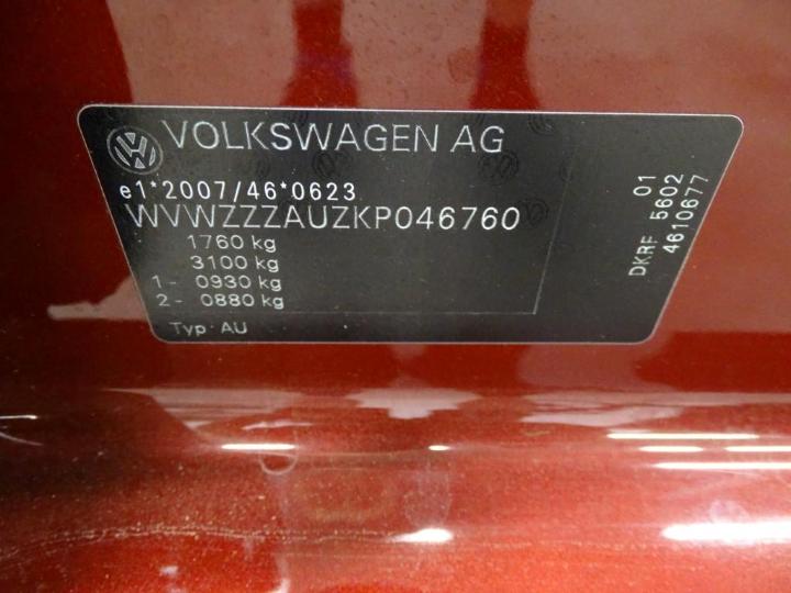 Photo 6 VIN: WVWZZZAUZKP046760 - VOLKSWAGEN GOLF 