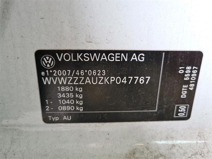 Photo 12 VIN: WVWZZZAUZKP047767 - VOLKSWAGEN GOLF 