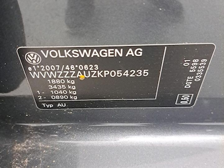 Photo 10 VIN: WVWZZZAUZKP054235 - VOLKSWAGEN GOLF 