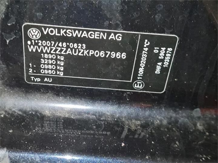 Photo 5 VIN: WVWZZZAUZKP067966 - VOLKSWAGEN GOLF 