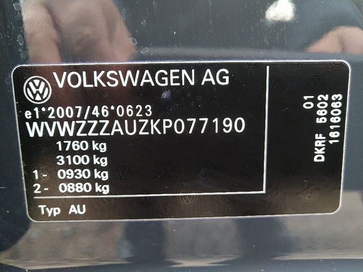 Photo 12 VIN: WVWZZZAUZKP077190 - VOLKSWAGEN GOLF 