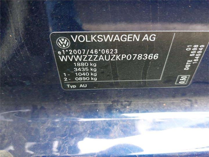 Photo 8 VIN: WVWZZZAUZKP078366 - VOLKSWAGEN GOLF 