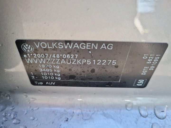 Photo 3 VIN: WVWZZZAUZKP512275 - VOLKSWAGEN GOLF 