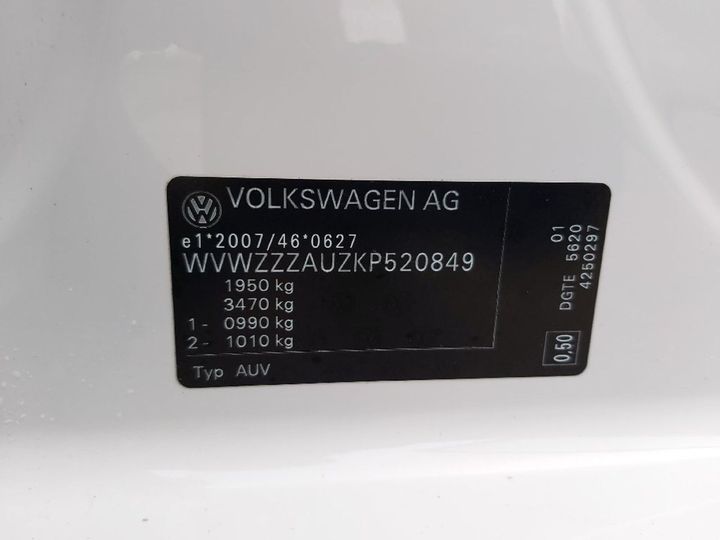 Photo 3 VIN: WVWZZZAUZKP520849 - VOLKSWAGEN GOLF 