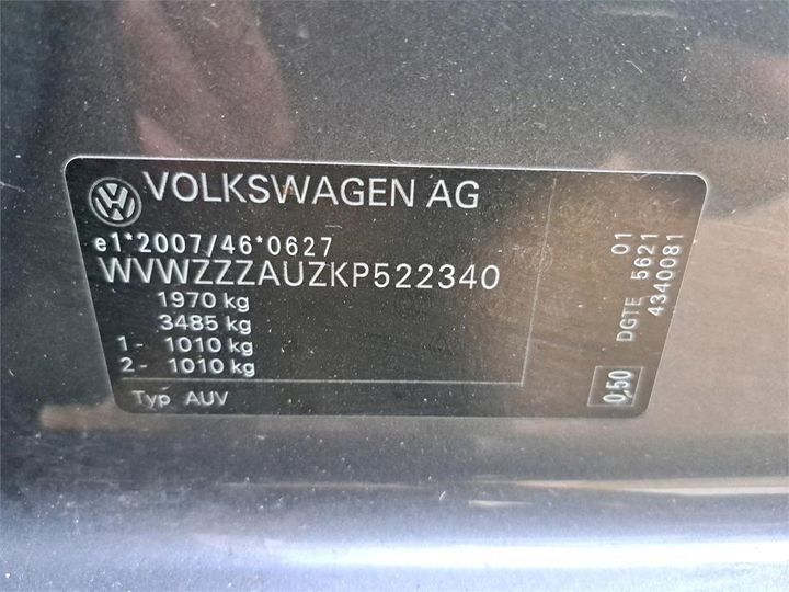 Photo 2 VIN: WVWZZZAUZKP522340 - VOLKSWAGEN GOLF 