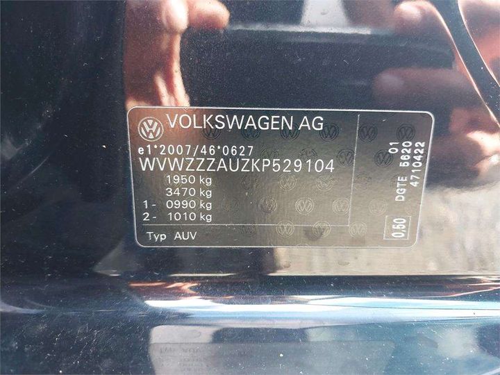 Photo 8 VIN: WVWZZZAUZKP529104 - VOLKSWAGEN GOLF 