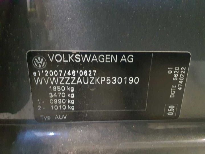 Photo 11 VIN: WVWZZZAUZKP530190 - VOLKSWAGEN GOLF 