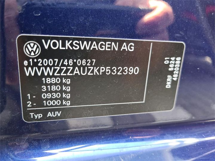 Photo 13 VIN: WVWZZZAUZKP532390 - VOLKSWAGEN GOLF 