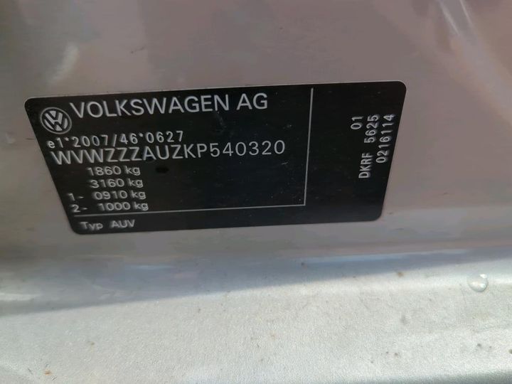 Photo 11 VIN: WVWZZZAUZKP540320 - VOLKSWAGEN GOLF 