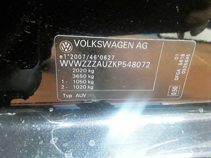 Photo 12 VIN: WVWZZZAUZKP548072 - VOLKSWAGEN GOLF 