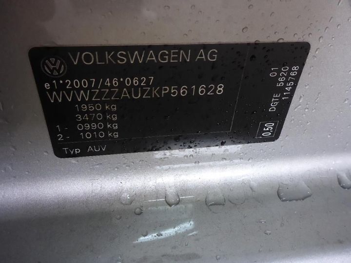 Photo 12 VIN: WVWZZZAUZKP561628 - VOLKSWAGEN GOLF 