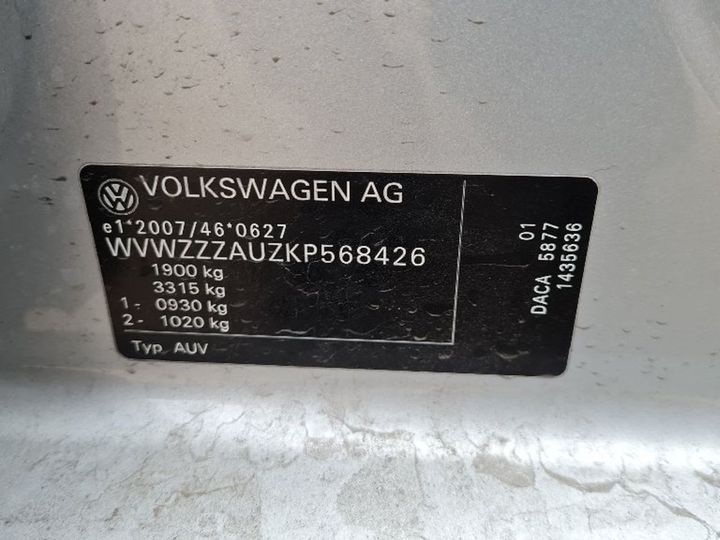 Photo 11 VIN: WVWZZZAUZKP568426 - VOLKSWAGEN GOLF 