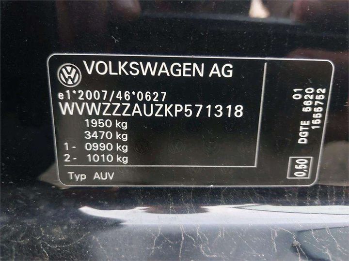 Photo 8 VIN: WVWZZZAUZKP571318 - VOLKSWAGEN GOLF 