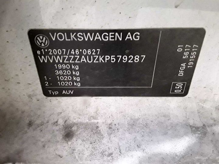 Photo 12 VIN: WVWZZZAUZKP579287 - VOLKSWAGEN GOLF 