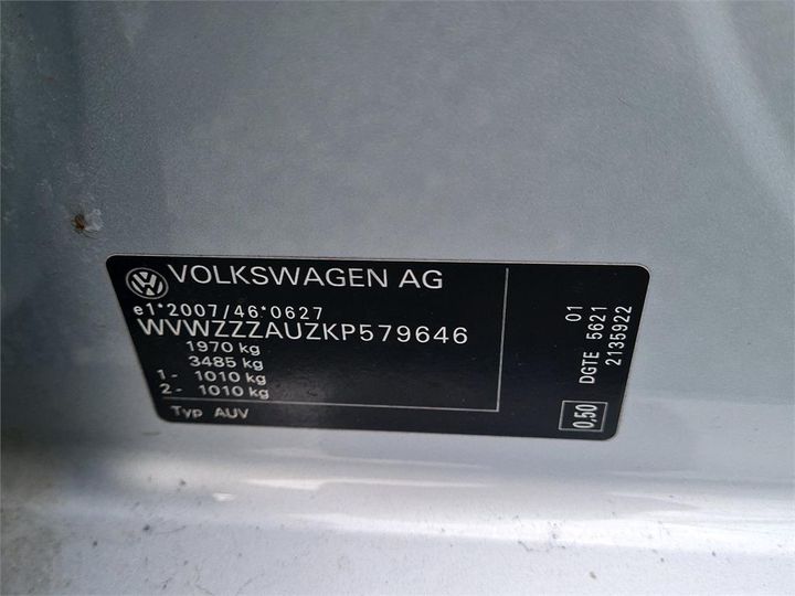 Photo 4 VIN: WVWZZZAUZKP579646 - VOLKSWAGEN GOLF 