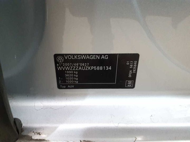 Photo 11 VIN: WVWZZZAUZKP588134 - VOLKSWAGEN GOLF 