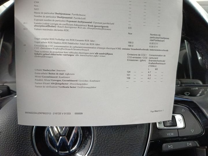 Photo 11 VIN: WVWZZZAUZKP602312 - VOLKSWAGEN GOLF 