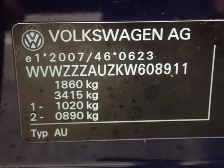 Photo 9 VIN: WVWZZZAUZKW608911 - VOLKSWAGEN GOLF 