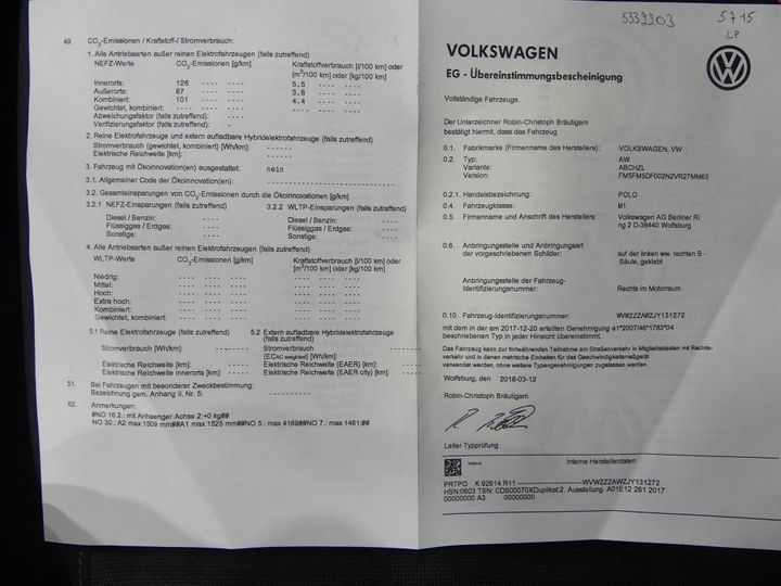 Photo 11 VIN: WVWZZZAWZJY131272 - VOLKSWAGEN POLO 