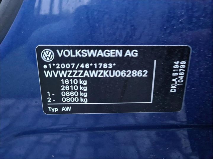 Photo 12 VIN: WVWZZZAWZKU062862 - VOLKSWAGEN POLO 