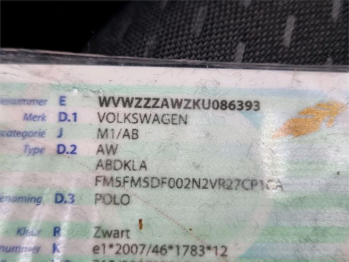 Photo 7 VIN: WVWZZZAWZKU086393 - VOLKSWAGEN POLO 