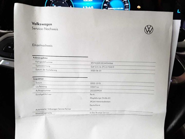 Photo 20 VIN: WVWZZZCDZLW024366 - VOLKSWAGEN GOLF 