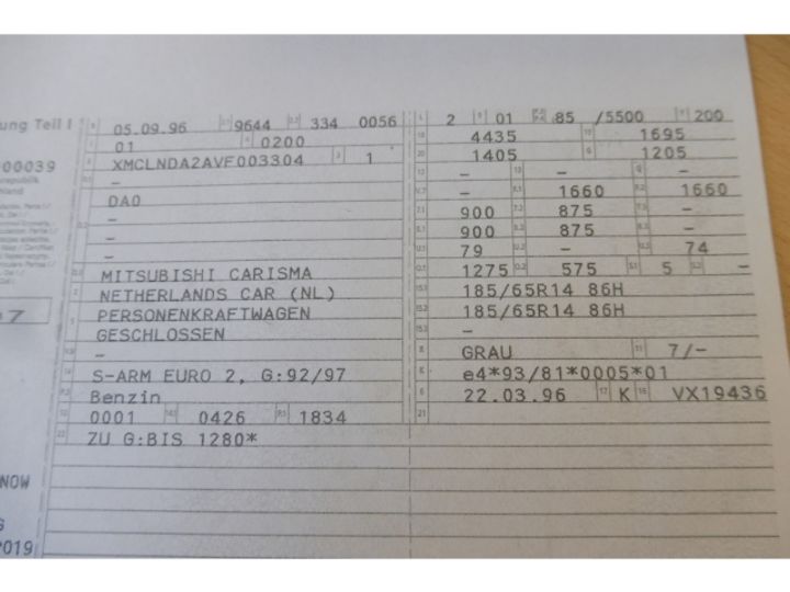 Photo 20 VIN: XMCLNDA2AVF003304 - MITSUBISHI CARISMA 