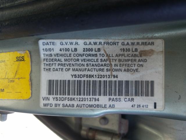 Photo 9 VIN: YS3DF58K122013794 - SAAB 9-3 SE 