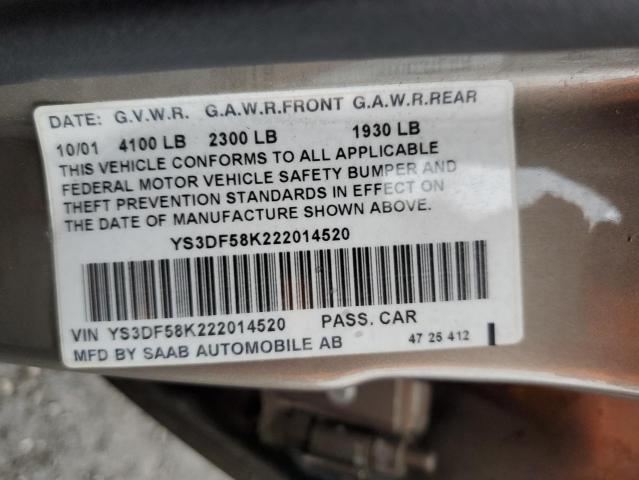 Photo 12 VIN: YS3DF58K222014520 - SAAB 9 3 