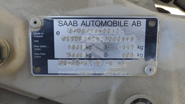 Photo 2 VIN: YS3DF75C227000998 - SAAB 93 