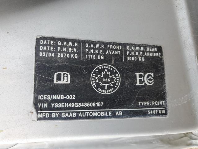 Photo 11 VIN: YS3EH49G343508157 - SAAB 9 5 