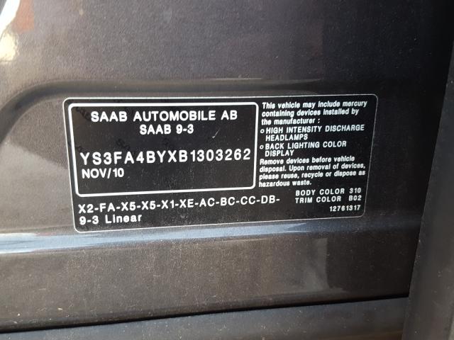 Photo 9 VIN: YS3FA4BYXB1303262 - SAAB 9-3 2.0T 