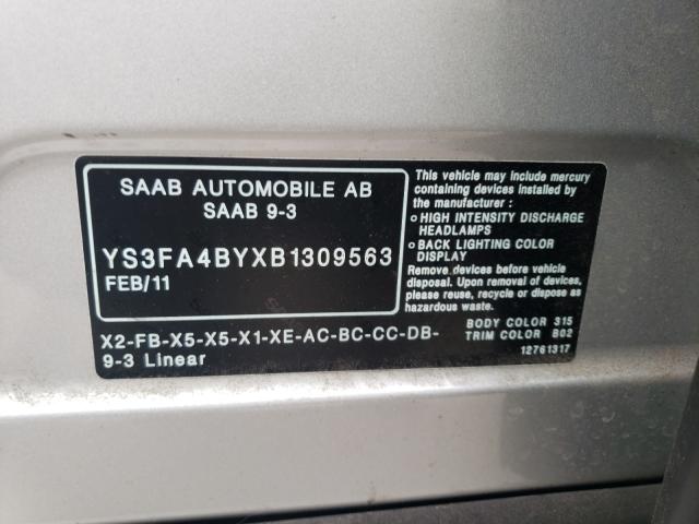 Photo 9 VIN: YS3FA4BYXB1309563 - SAAB 9-3 2.0T 